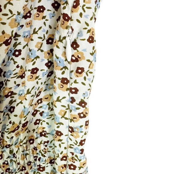 Faithfull The Brand Sidonie Floral Aurelia Cream Floral Mini Dress Size 4 - Picture 11 of 12